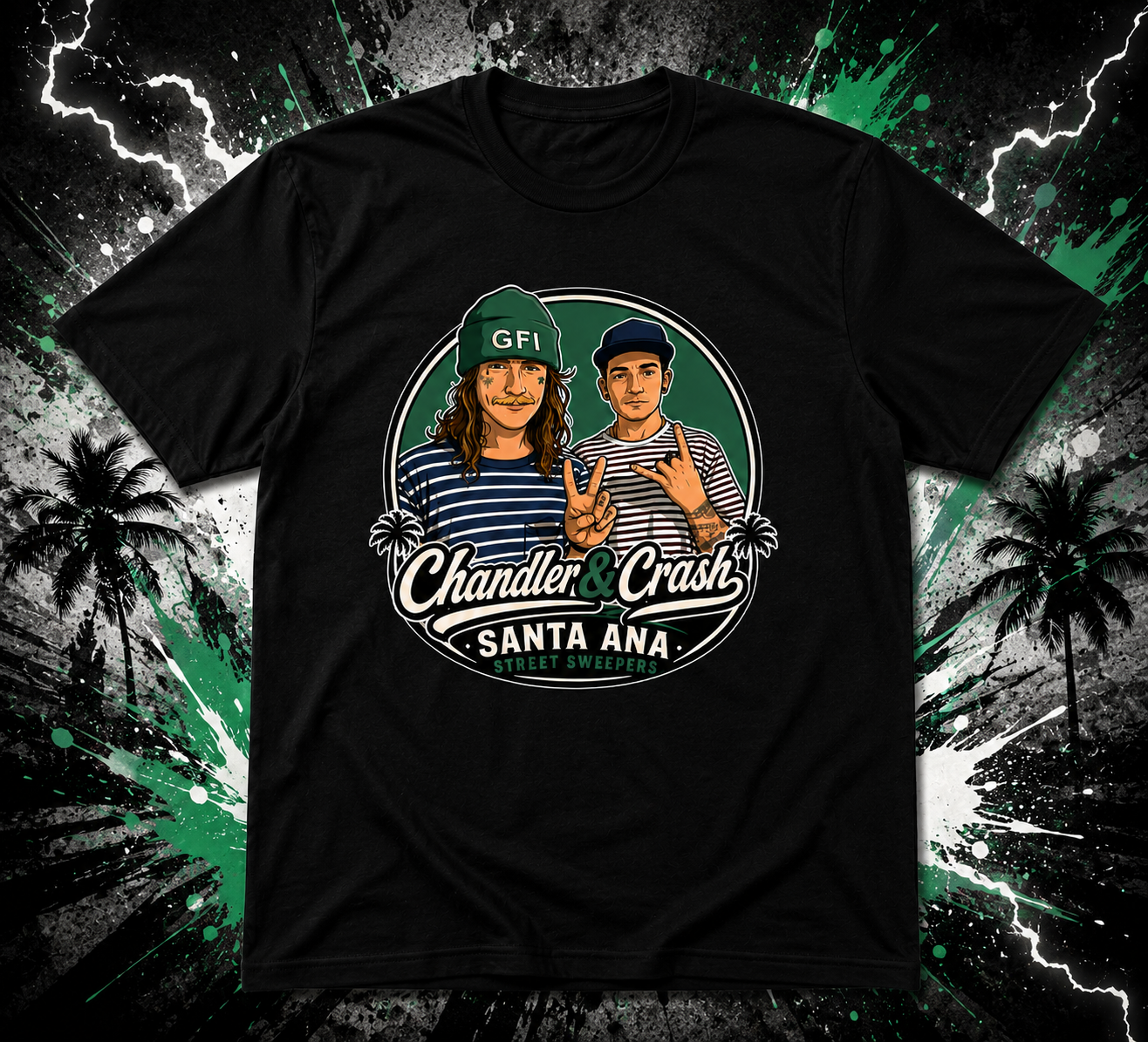 Chandler & Crash – Santa Ana Street Sweepers Tee