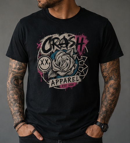 Crash Punk Rose Tee(Mens and Ladies)