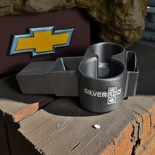 Load image into Gallery viewer, Square Body Chevy Cupholder with Coin Tray and Phone Holder