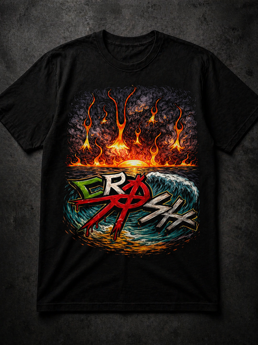 🌊🔥 Crash Customs "Crash the Wave" Tee