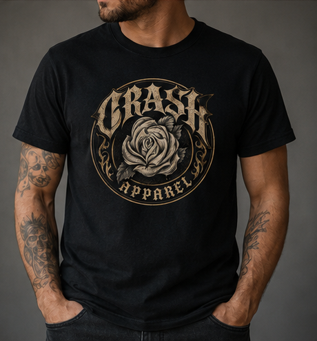 Crash Gothic Rose Tee (Mens and Ladies)