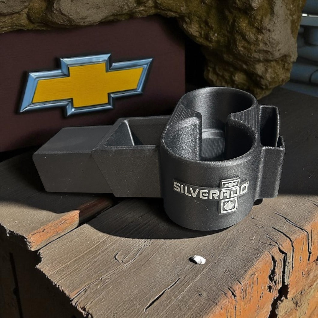 Square Body Chevy Cupholder with Coin Tray and Phone Holder